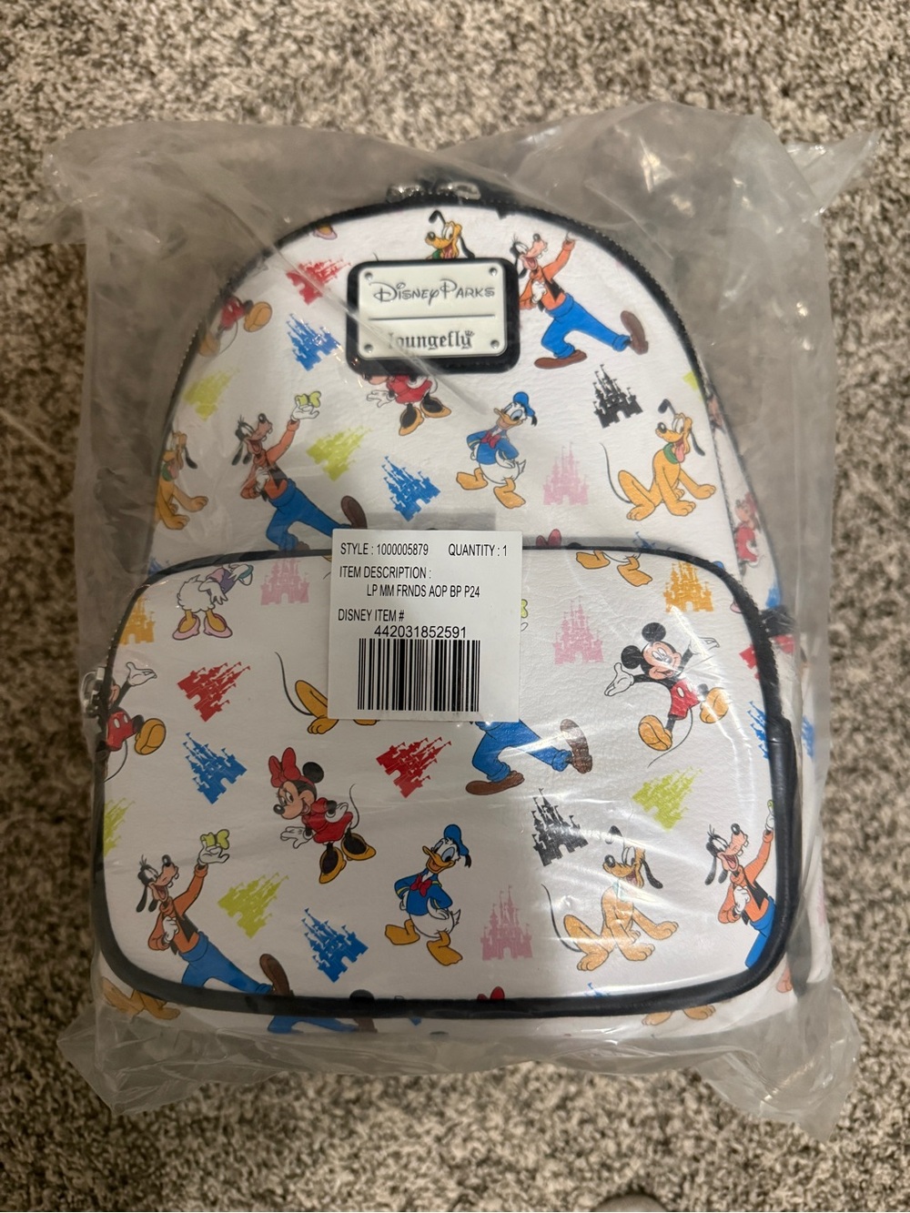 Loungefly White Disney Character Scribble Mini Backpack